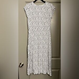 Loft Black Floral Print Dress Size 2